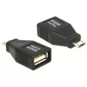 Delock Adapter USB micro-B samec > USB 2.0-A samica OTG, celý v puzdre