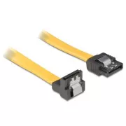 Delock kábel HDD SATA 50 cm priamy/dole, žltý, kovová západka