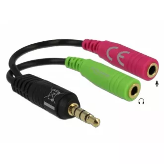 Delock adaptér stereo jack 3,5 mm samec > 2 x stereo jack 3,5 mm samica Delock adaptér stereo jack 3,5 mm samec > 2 x stereo jack 3,5 mm samica