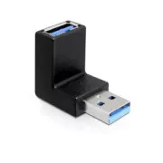 DeLock adaptér USB 3.0 samec - USB 3.0 samica pod uholom 90° vertikálne