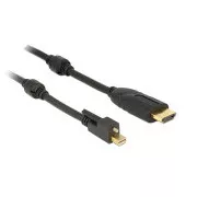 Delock Kábel mini Displayport 1.2 samec so skrutkami > HDMI samec 4K aktívny čierny 2 m
