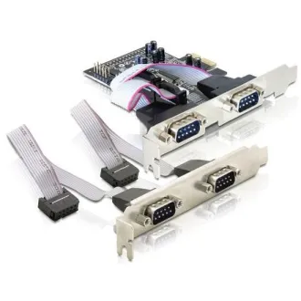 Delock Adaptér PCI Express x1 4x sériový port + low profile Delock Adaptér PCI Express x1 4x sériový port + low profile