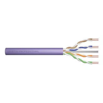 Digitus UTP kábel drôt AWG23, meď, Cat.6, box 100m, LSOH, fialová Digitus UTP kábel drôt AWG23, meď, Cat.6, box 100m, LSOH, fialová