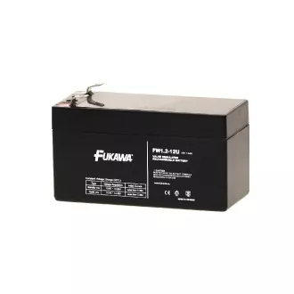 FUKAWA akumulátor FW 1,2-12 U (12V; 1,2 Ah; faston 4,7 mm; životnosť 5 rokov; 43 mm)