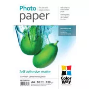 COLORWAY fotopapier/ matte self-adhesive 120g/m2, A4/ 50 kusov