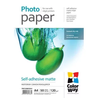COLORWAY fotopapier/ matte self-adhesive 120g/m2, A4/ 50 kusov COLORWAY fotopapier/ matte self-adhesive 120g/m2, A4/ 50 kusov