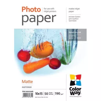 COLORWAY fotopapier/ matte 190g/m2, 10x15/ 50 kusov