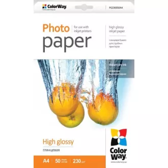 COLORWAY fotopapier/ high glossy 230g/m2, A4/ 50 kusov