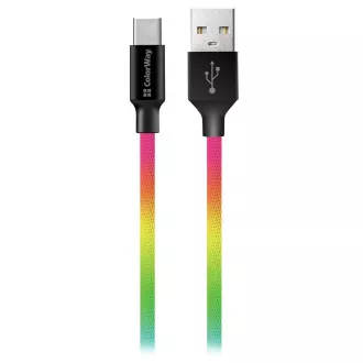 Colorway Dátový Kábel Usb /Type-C/ 1m/ 2.4A/ Multicolor
