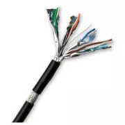 DATACOM S/FTP drôt CAT7 PE, Fca 100m, plášť čierny OUTDOOR