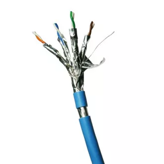 DATACOM F/FTP drôt CAT6A LSOH, Eca 300m, plášť modrý