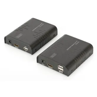 DIGITUS HDMI KVM Extender, 120 m, Full HD, 1080p cez sieťový kábel (Cat 5, 5E, 6),