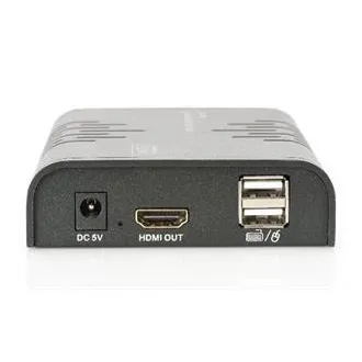 DIGITUS HDMI KVM Extender, 120 m, Full HD, 1080p cez sieťový kábel (Cat 5, 5E, 6),