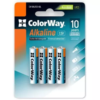 Colorway alkalická batéria AAA/ 1.5V/ 4ks v balení/ Blister