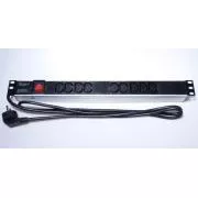 PremiumCord Panel napájací do 19" čajky 1U, 9xIEC (C13), 2m kábel, vypínač