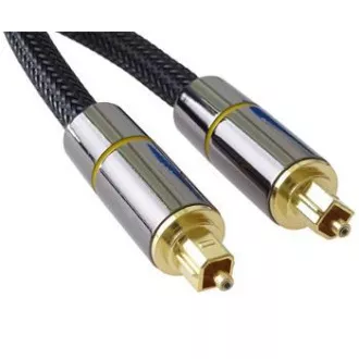 PremiumCord Optický audio kábel Toslink, OD: 7mm, Gold-metal design + Nylon 1m