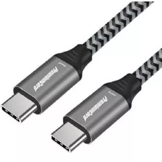 PremiumCord USB-C kábel (USB 3.2 GEN 2, 3A, 60W, 20Gbit/s) bavlnený oplet, 1m