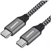 PremiumCord USB-C kábel (USB 3.2 GEN 2x2, 5A, 100W, 20Gbit/s) 2m, bavlnený oplet
