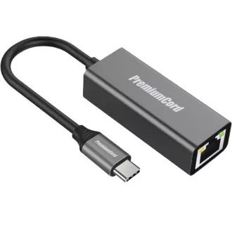 PremiumCord Prevodník USB-C na Gigabit konektor RJ45