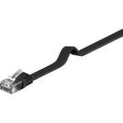 PremiumCord Plochý patch kábel UTP RJ45-RJ45 CAT6 1m čierna