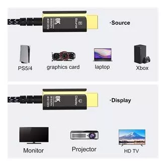 PremiumCord Ultra High Speed HDMI 2.1 optický fiber kábel 8K @ 60Hz, pozlátené 20m