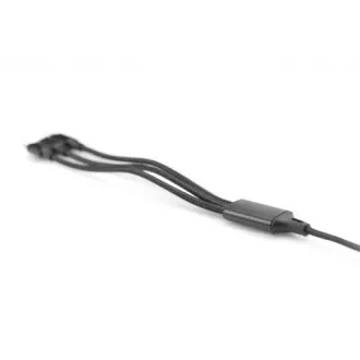 USB nabíjací kábel, 3 v 1, USB A - Lightning+micro B+Type-C 1m, kábel, bavlna, CE, bl USB nabíjací kábel, 3 v 1, USB A - Lightning+micro B+Type-C 1m, kábel, bavlna, CE, bl