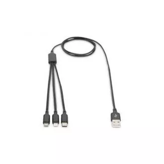 USB nabíjací kábel, 3 v 1, USB A - Lightning+micro B+Type-C 1m, kábel, bavlna, CE, bl USB nabíjací kábel, 3 v 1, USB A - Lightning+micro B+Type-C 1m, kábel, bavlna, CE, bl