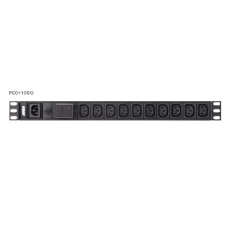 Aten PE0110S Základné 1U PDU s prepäťovou ochranou 10A vstup C14 výstup 10x C13