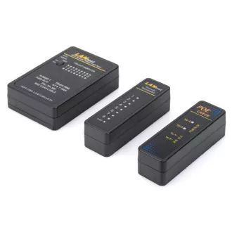 Digitus Káblový tester, sieť, RJ45, hlavné zariadenie BNC, vzdialená jednotka, tester PoE, s puzdrom Digitus Káblový tester, sieť, RJ45, hlavné zariadenie BNC, vzdialená jednotka, tester PoE, s puzdrom