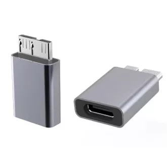 PremiumCord Aluminium USB C female - USB3.0 Micro B Male adaptér