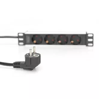 DIGITUS 10" zásuvkový pás s hliníkovým profilom, 4-cestné bezpečnostné zásuvky DIGITUS 10" zásuvkový pás s hliníkovým profilom, 4-cestné bezpečnostné zásuvky