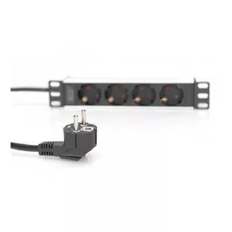 DIGITUS 10" zásuvkový pás s hliníkovým profilom, 4-cestné bezpečnostné zásuvky DIGITUS 10" zásuvkový pás s hliníkovým profilom, 4-cestné bezpečnostné zásuvky
