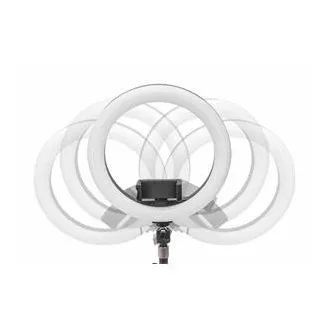 DIGITUS 10palcové LED kruhové svetlo stolné so statívovým stojanom a držiakom na chytrý telefón, stmievateľné svetlo