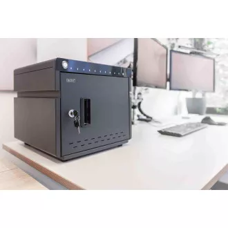 DIGITUS mobilná stolná nabíjacia skrinka pre tablety do 14 palcov, 10 zariadení. UV-C, USB-C ( až 20W na zariadení
