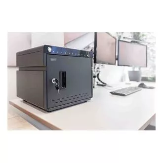 DIGITUS mobilná stolná nabíjacia skrinka pre tablety do 14 palcov, 10 zariadení. UV-C, USB-C ( až 20W na zariadení