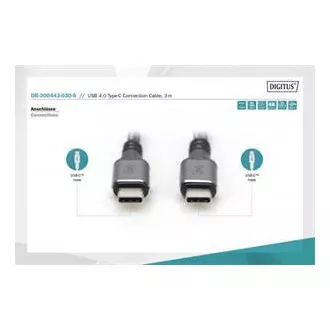 DIGITUS Pripojovací kábel USB 4, TypeC na TypeC, AL-Housing PP Braid 4K @ 60Hz, PD3.0, 20Gbits / s, 3m, bl. DIGITUS Pripojovací kábel USB 4, TypeC na TypeC, AL-Housing PP Braid 4K @ 60Hz, PD3.0, 20Gbits / s, 3m, bl.