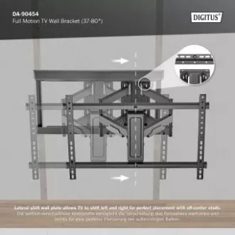 DIGITUS Plne pohyblivý TV nástenný držiak 37-80", 60 kg zaťaženie max., VESA: 200x100, 200x200, 300x200, 400x200, 300x300, 400x300 DIGITUS Plne pohyblivý TV nástenný držiak 37-80", 60 kg zaťaženie max., VESA: 200x100, 200x200, 300x200, 400x200, 300x300, 400x300