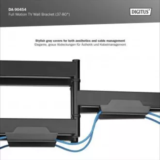 DIGITUS Plne pohyblivý TV nástenný držiak 37-80", 60 kg zaťaženie max., VESA: 200x100, 200x200, 300x200, 400x200, 300x300, 400x300