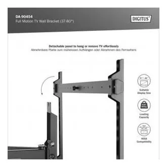 DIGITUS Plne pohyblivý TV nástenný držiak 37-80", 60 kg zaťaženie max., VESA: 200x100, 200x200, 300x200, 400x200, 300x300, 400x300 DIGITUS Plne pohyblivý TV nástenný držiak 37-80", 60 kg zaťaženie max., VESA: 200x100, 200x200, 300x200, 400x200, 300x300, 400x300