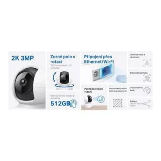 TP-Link Tapo C212 - IP kamera s naklápaním a WiFi, 3MP (2304 x 1296), ONVIF