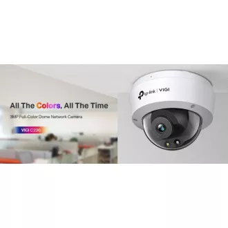 TP-Link VIGI C230 (2.8mm) - Dome kamera, 3MP, 2.8mm, Full-Color TP-Link VIGI C230 (2.8mm) - Dome kamera, 3MP, 2.8mm, Full-Color