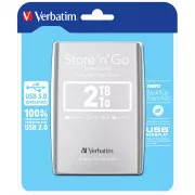 VERBATIM Store´n´ Go 2,5" 2TB USB 3.0 strieborný