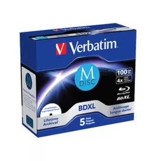 VERBATIM M-DISC BD-R XL 100GB, 4x, printable, šperk case 5 ks VERBATIM M-DISC BD-R XL 100GB, 4x, printable, šperk case 5 ks
