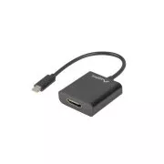 LANBERG USB-C(M) 3.1 na HDMI(F) adaptér kábel 15CM (Displayport ALT MODE) čierny