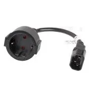 LANBERG IEC 320 C14 na SCHUKO(F) adaptér kábel pre UPS 20CM čierny