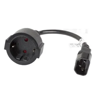 LANBERG IEC 320 C14 na SCHUKO(F) adaptér kábel pre UPS 20CM čierny