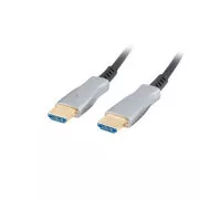 LANBERG Aktívny optický kábel High Speed with Ethernet 2.0, 4K@60Hz, M/M, dĺžka 20m, čierny, pozlátené konektory