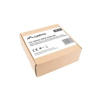 LANBERG Aktívny optický kábel High Speed with Ethernet 2.0, 4K@60Hz, M/M, dĺžka 30m, čierny, pozlátené konektory