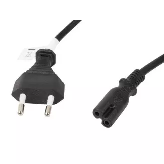 LANBERG CEE 7/16 na IEC 320 C7 EURO (RADIO) POWER CORD 3M VDE čierny