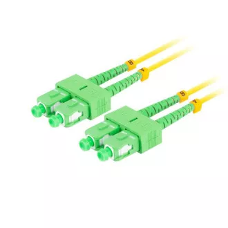 LANBERG optický patch cord SM SC/APC-SC/APC duplex 1m LSZH G657A1 priemer 3mm, farba žltá